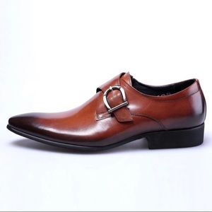 Single strap men’s genuine leather business shoes